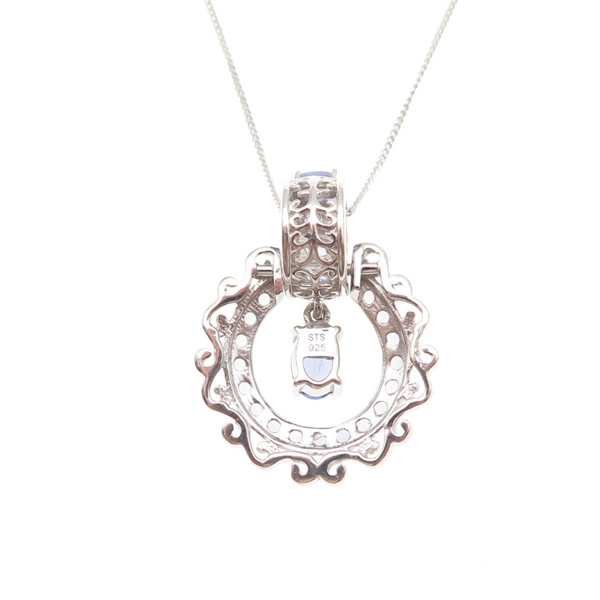 Chuck Clemency 925 Sterling Silver Real Tanzanite Cuban Chain Necklace 20"
