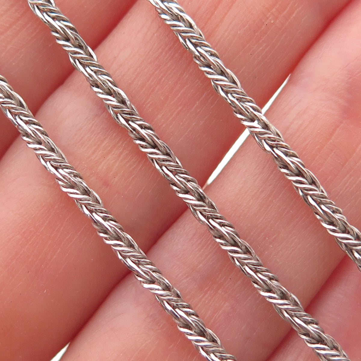 UnoAErre 925 Sterling Silver Vintage Italy Twisted Rope Chain Necklace 24"