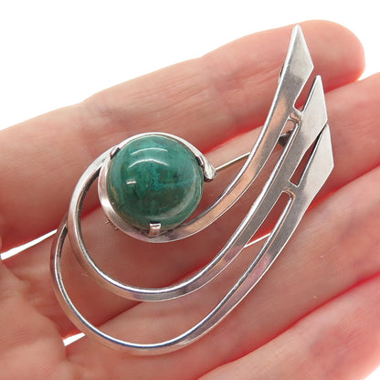 925 Sterling Silver Vintage Israel Real Eilat Modernist Wave Pin Brooch