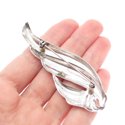 925 Sterling Silver 2-Tone Vintage Mexico Modernist Wing Pin Brooch