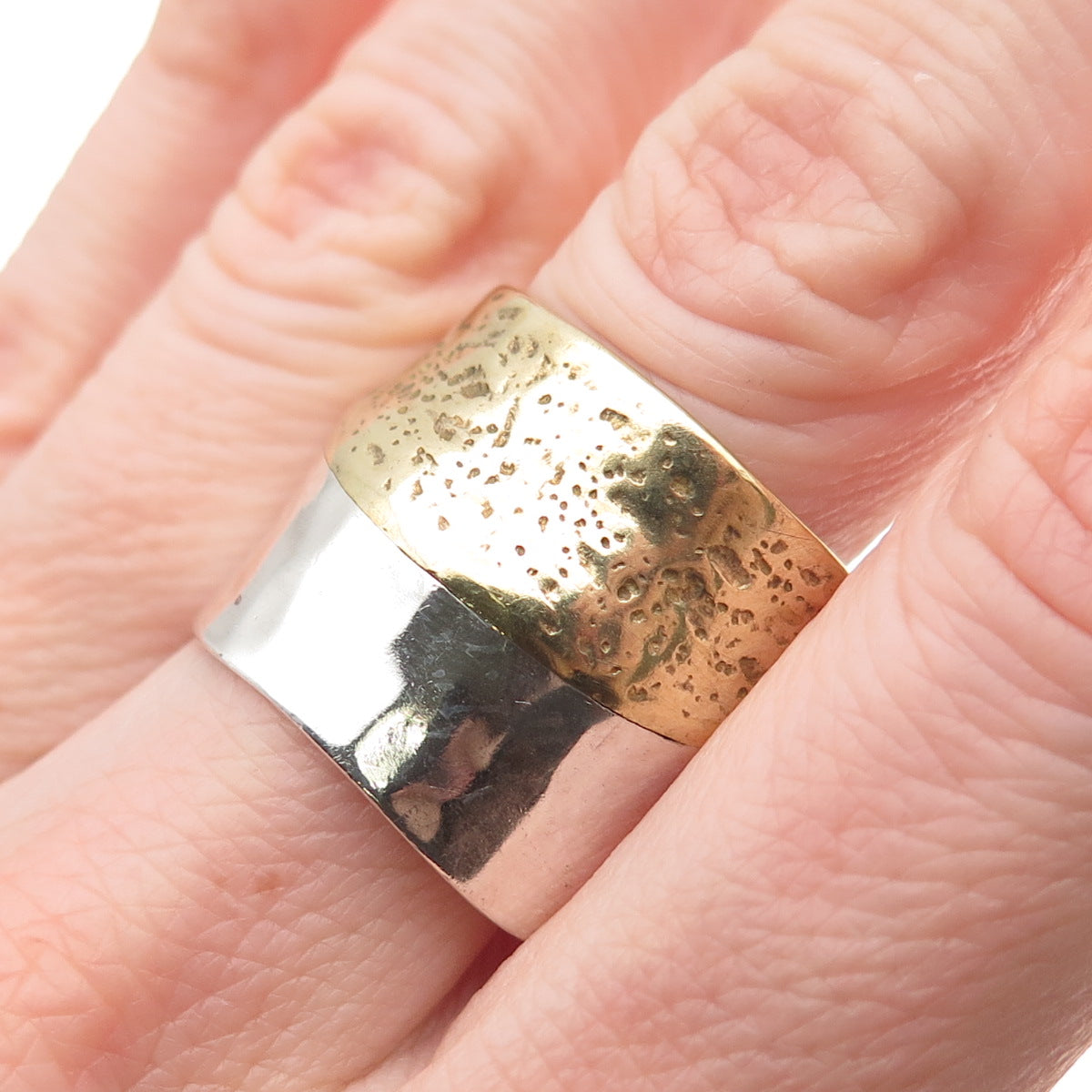 Silpada 925 Sterling Silver 2-Tone Vintage Rain / Shine Ring Size 10.5