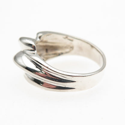 925 Sterling Silver Vintage Modernist Ring Size 7