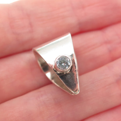 925 Sterling Silver Vintage Real Round-Cut Blue Topaz Bail for Pendant