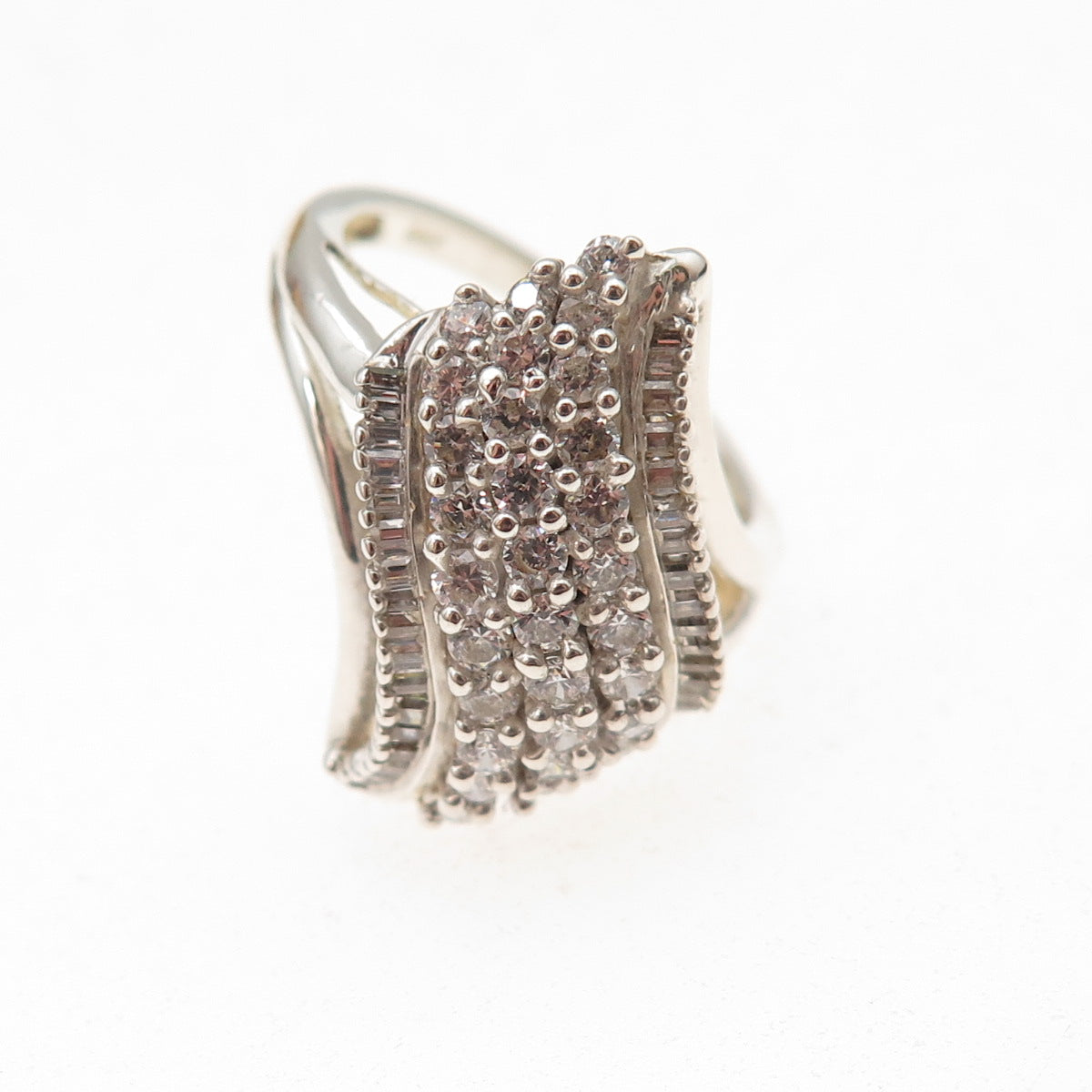Jane Seymour 925 Sterling Silver Round-Cut C Z Ring Size 7.25