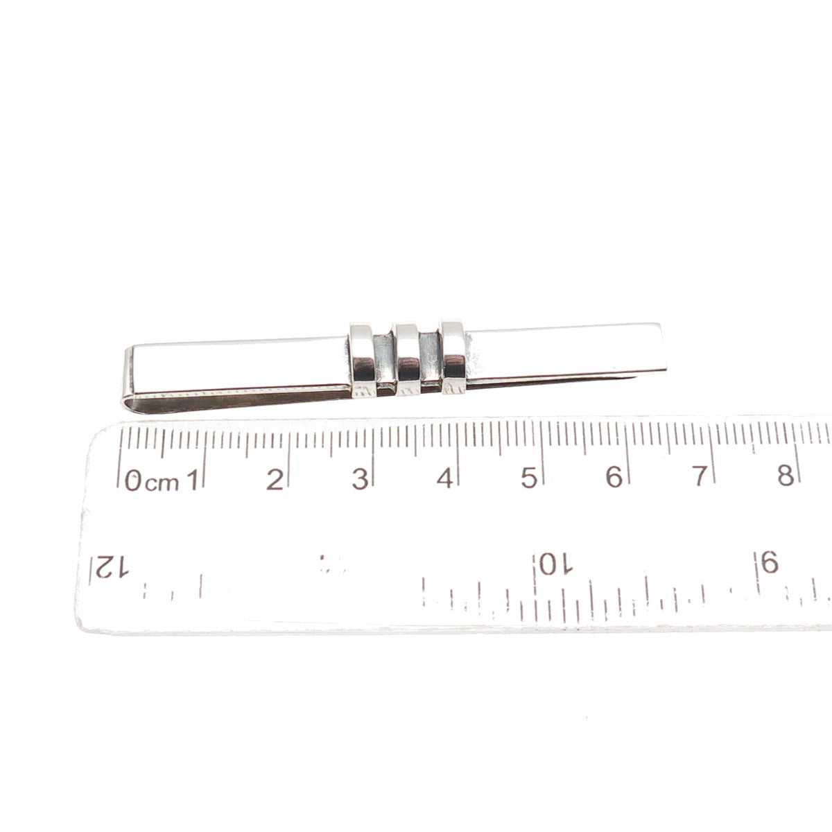 Eiler & Marloe 830S Silver Vintage Denmark Modernist Oxidized Tie Bar Clip