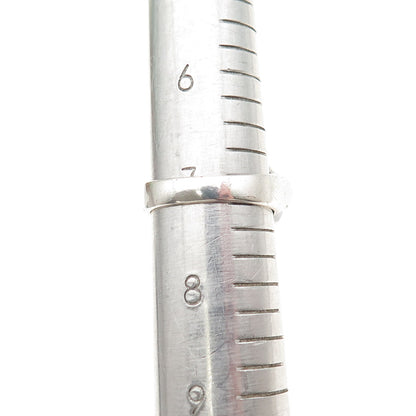 925 Sterling Silver Vintage Modernist Oxidized Ring Size 7.25