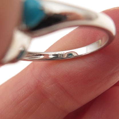 925 Sterling Silver Real Sleeping Beauty Turquoise Ring Size 8