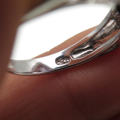 925 Sterling Silver Pear-Cut Purple & Round-Cut White C Z Ring Size 7