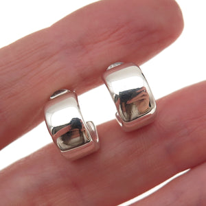 925 Sterling Silver 14K Gold Posts Vintage Hoop Earrings