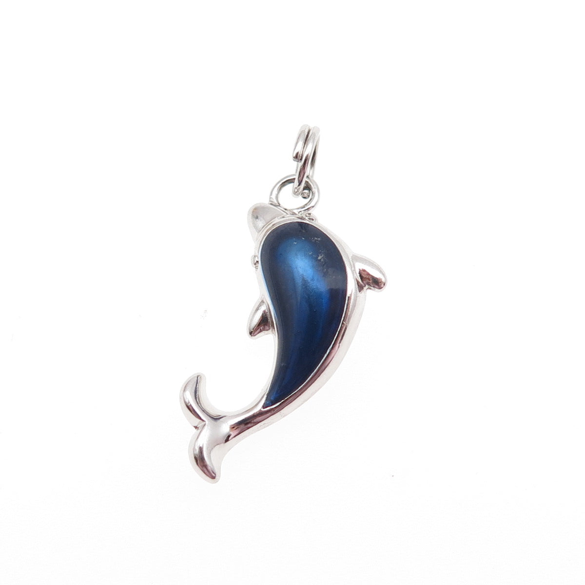ROSS SIMONS 925 Sterling Silver Vintage Enamel Dolphin Mini Charm Pendant