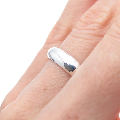 925 Sterling Silver Vintage Classic Wedding Band Ring Size 6.25