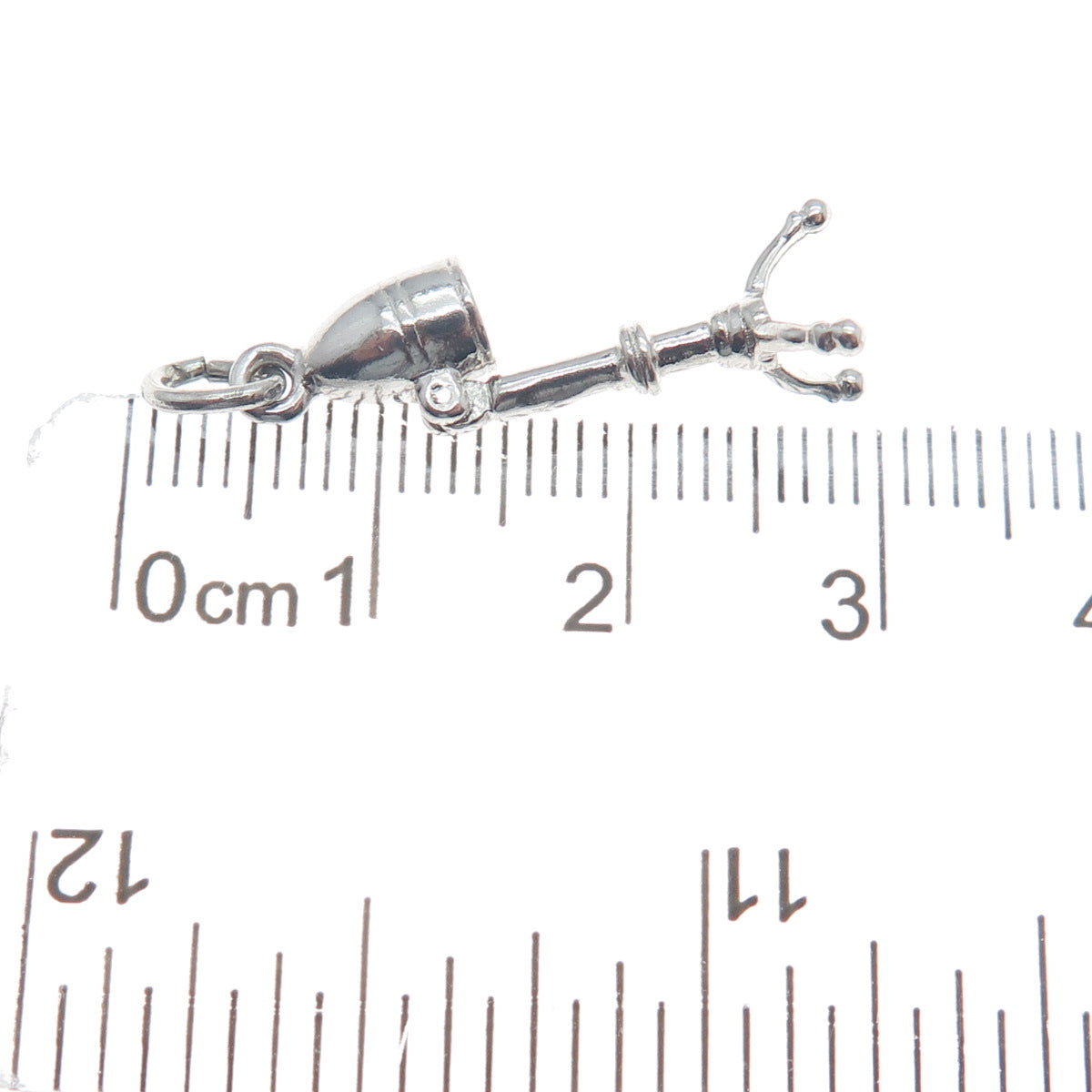 WELLS 925 Sterling Silver Vintage Salon Hairdryer Movable Minimalist 3D Pendant