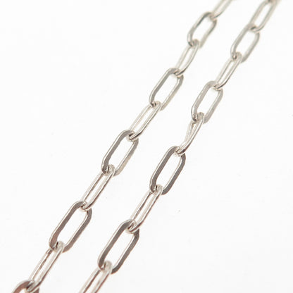 925 Sterling Silver Vintage Oval Paperclip Chain Necklace 18"