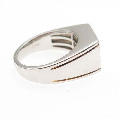 925 Sterling Silver Round-Cut C Z Signet Ring Size 9.25