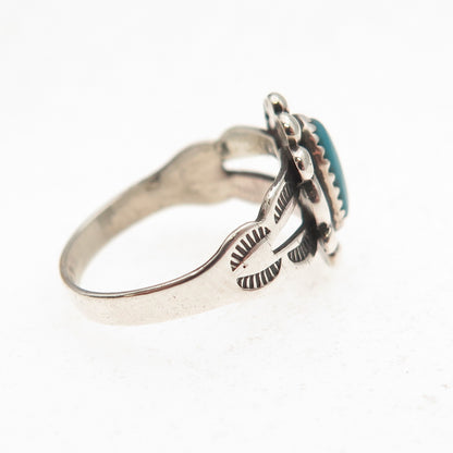 Bell Trading Post Old Pawn 925 Sterling Silver Vintage Turquoise Ring Size 3.25