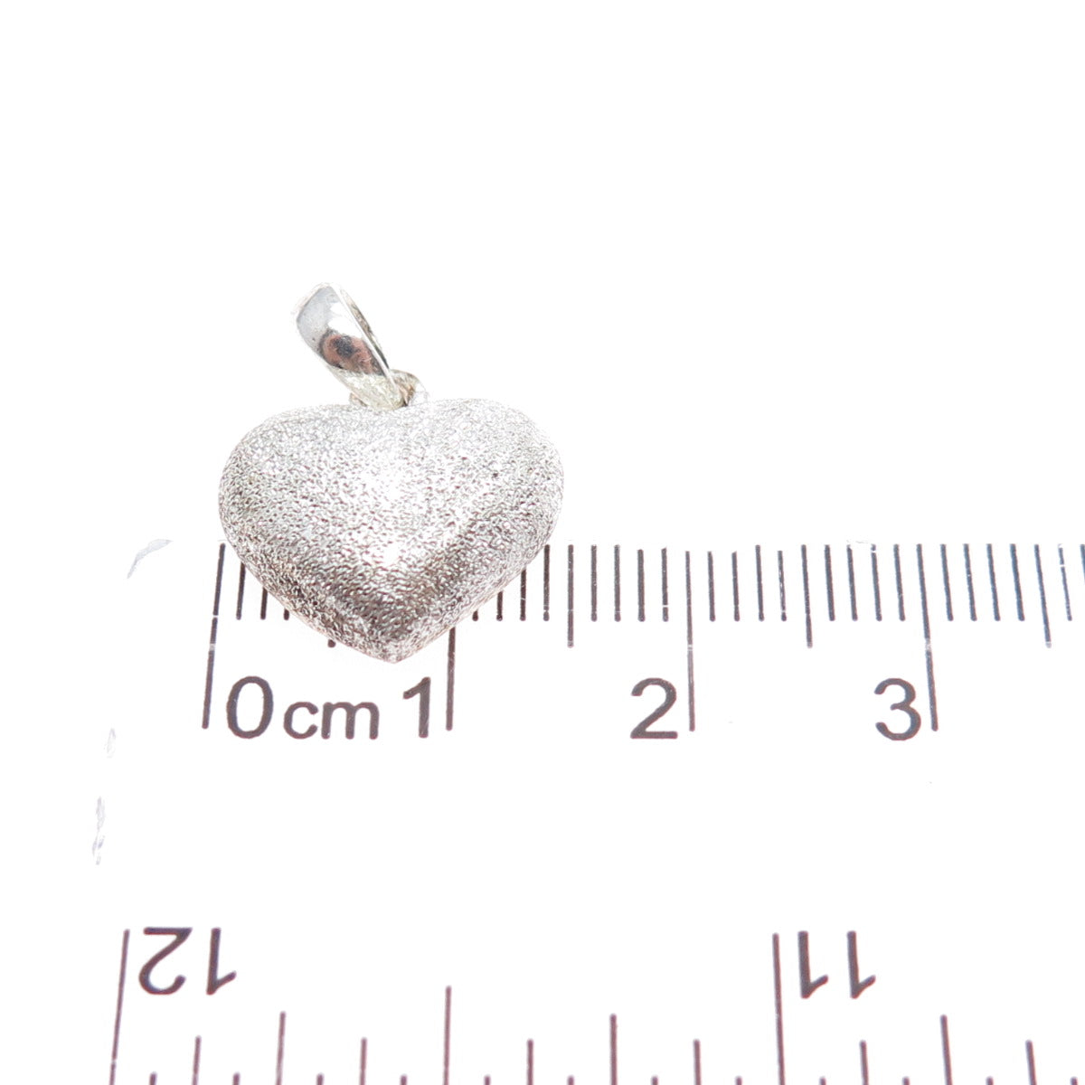 925 Sterling Silver Vintage Textured Heart Minimalist Charm Pendant