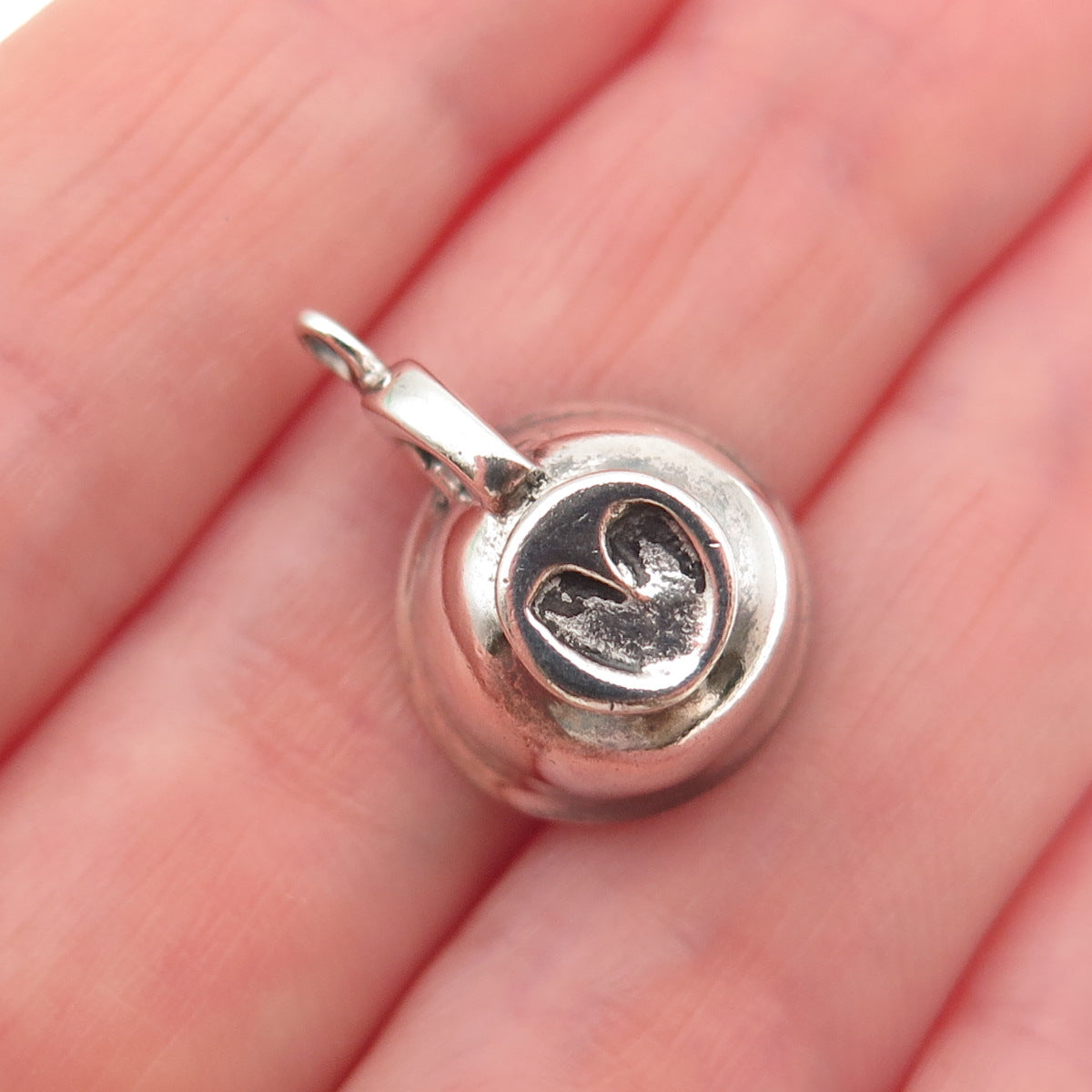 925 Sterling Silver Vintage Teacup Oxidized 3D Mini Charm Pendant