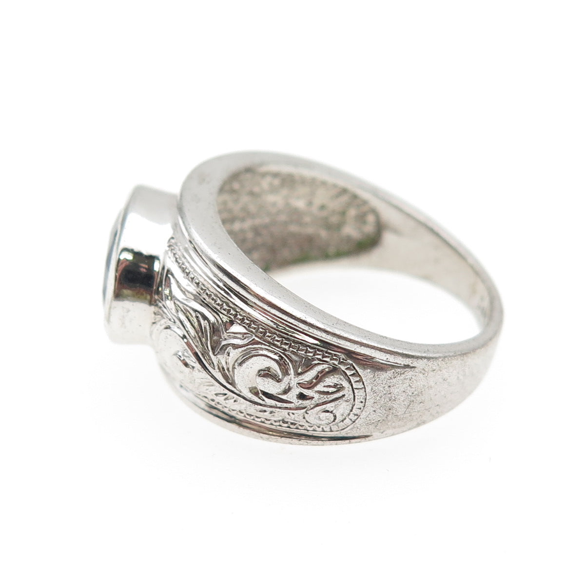 CHATEAU D'ARGENT 925 Sterling Silver Vintage Lab-Created Sapphire Ring Size 8