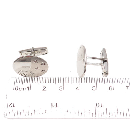 925 Sterling Silver Vintage T2 Starburst Oval Cufflinks