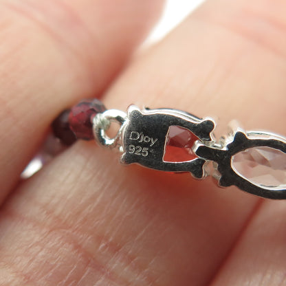 D'JOY 925 Sterling Silver Topaz Amethyst Garnet Peridot Citrine Bracelet 7-7.75"