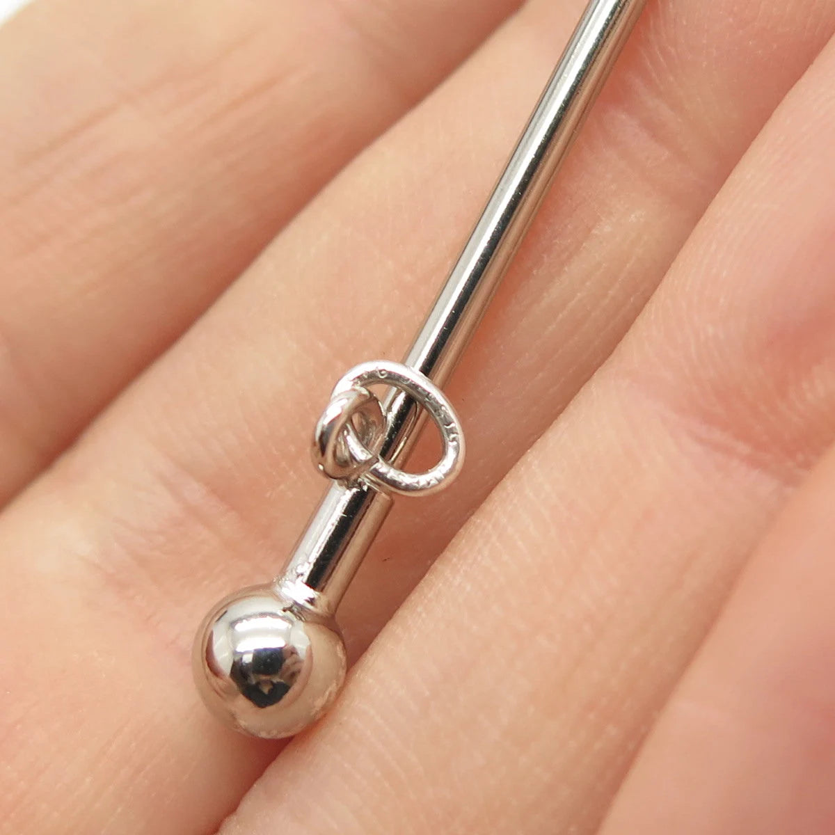 925 Sterling Silver Vintage Pillar Pendant