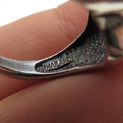 CHAPAL ZENRAY 925 Sterling Silver Vintage Modernist Oxidized Ring Size 7