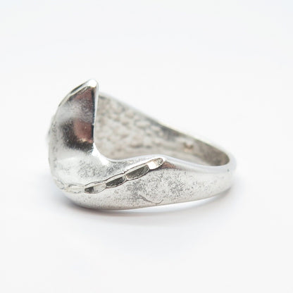 925 Sterling Silver Vintage Abstract Ring Size 6.75