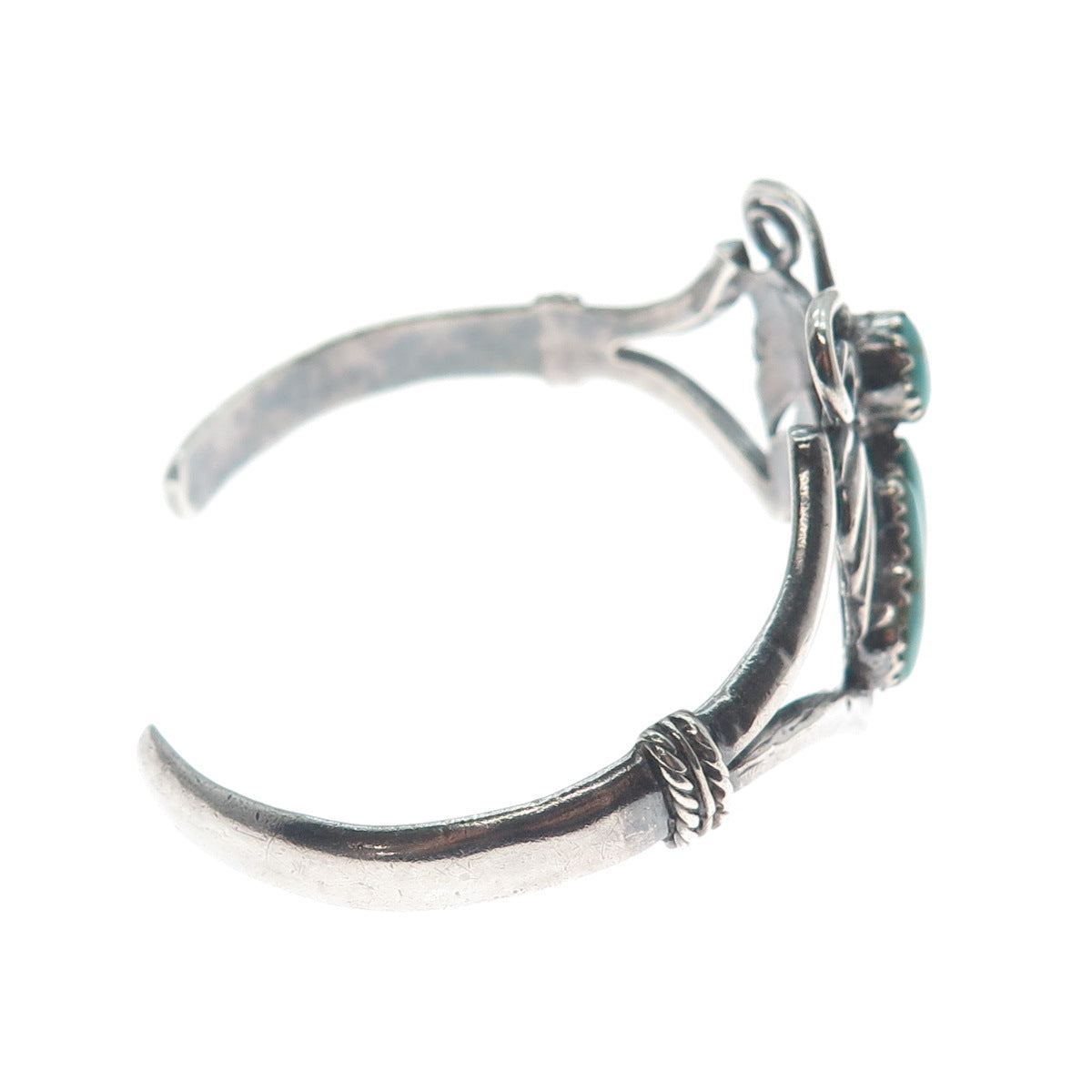 Old Pawn 925 Sterling Vintage Tyrone Turquoise Butterfly Adjustable Bracelet 6"