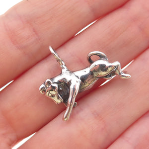925 Sterling Silver Vintage Taurus Zodiac Sign Oxidized 3D Charm Pendant