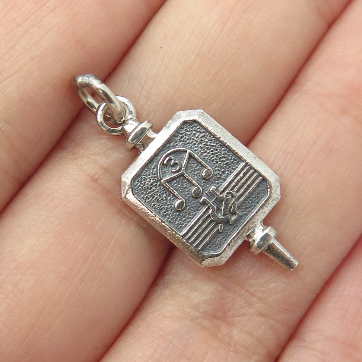 SPIES BROS Sterling Silver Vintage High School Band 16th Note Triplet Pendant