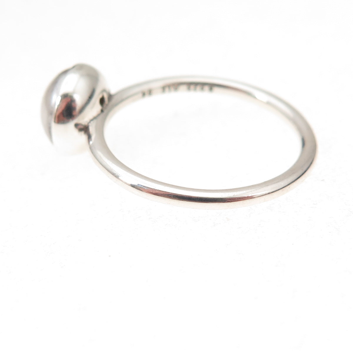 Pandora 925 Sterling Silver Faux Pearl Droplet Ring Size 7
