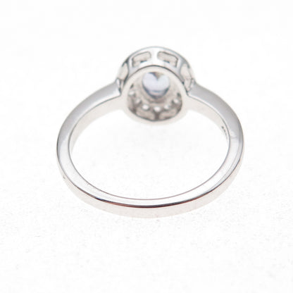 925 Sterling Silver Real Tanzanite & White Topaz Ring Size 8