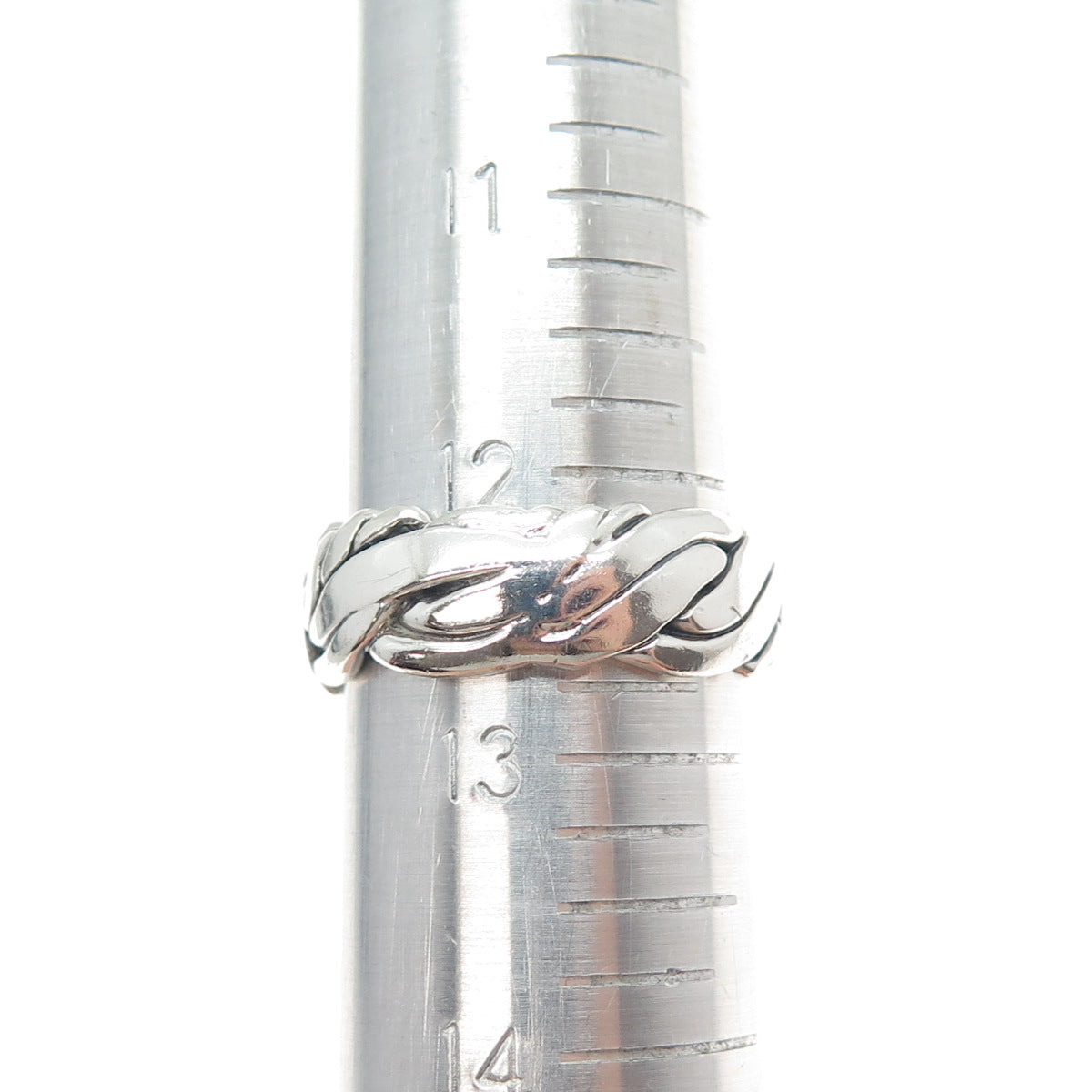 ART'S ELEGANCE 925 Sterling Silver Vintage Woven Oxidized Band Ring Size 12.75