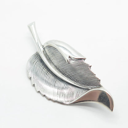 925 Sterling Silver Vintage BEAU Leaf Pin Brooch