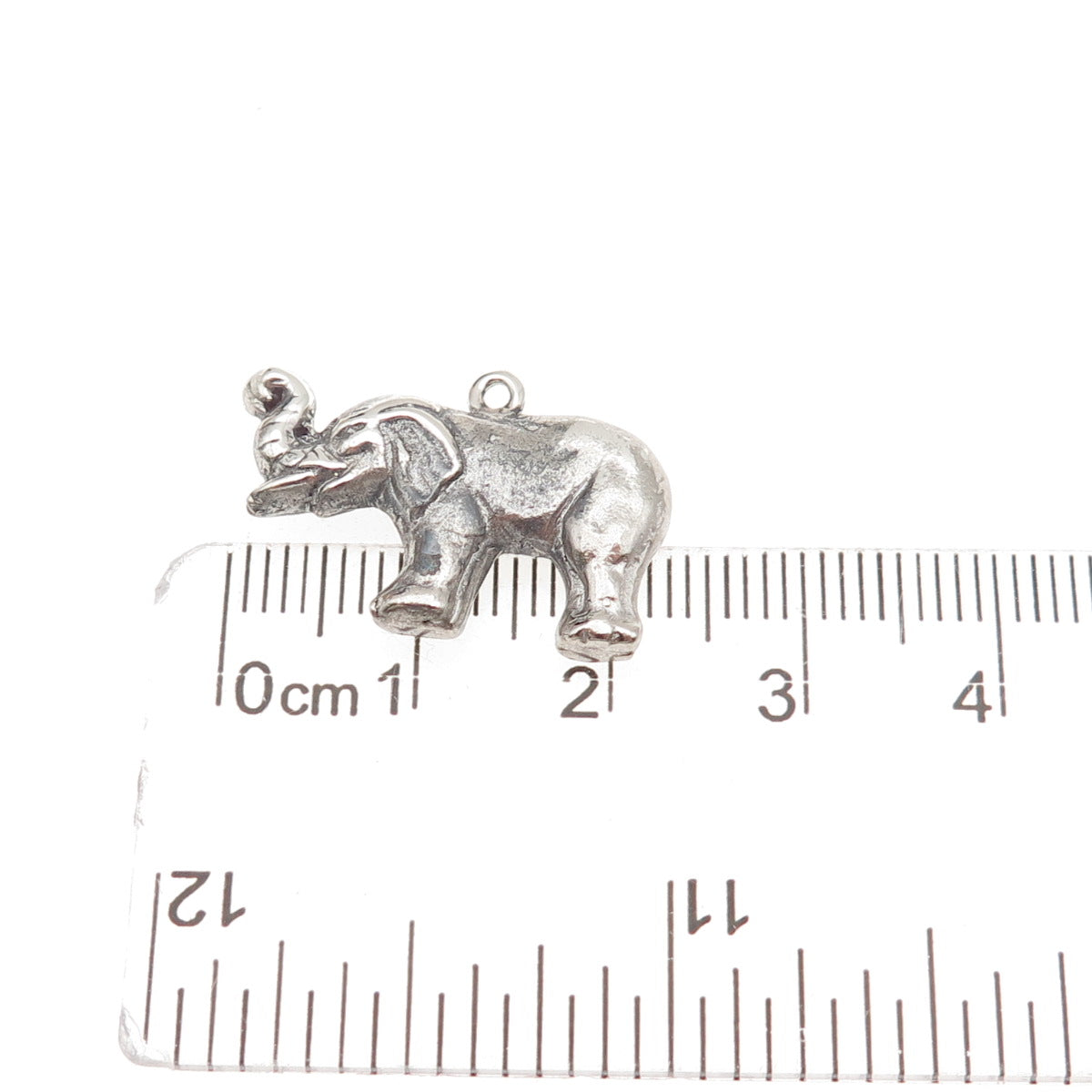 925 Sterling Silver Vintage Elephant Oxidized Mini Charm Pendant