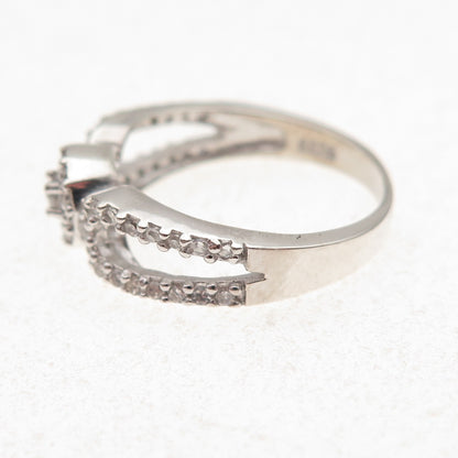 925 Sterling Silver Round-Cut C Z Ring Size 6.75