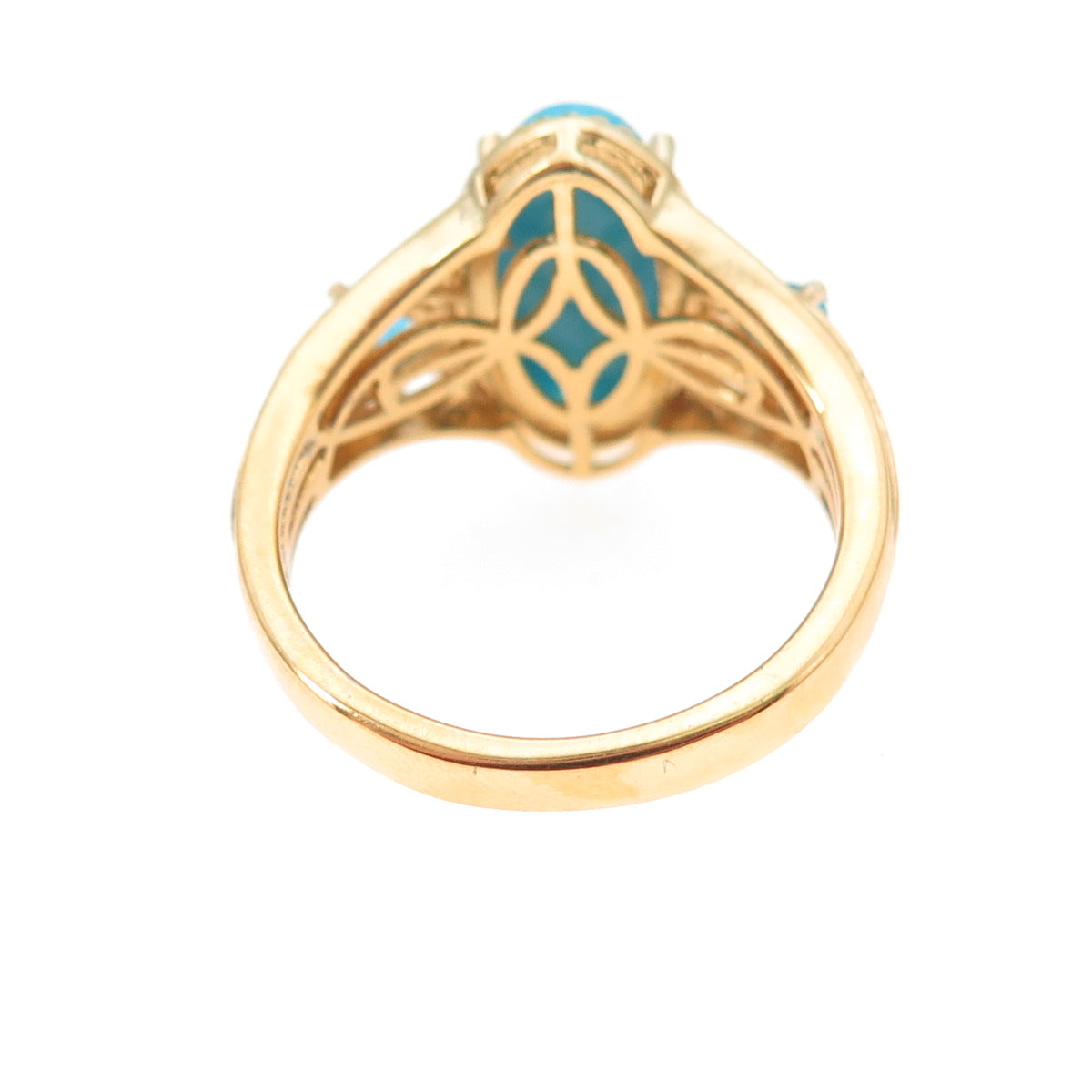 Chuck Clemency Sterling Silver Gold Plated Turquoise Apatite Topaz Ring Size 8.5