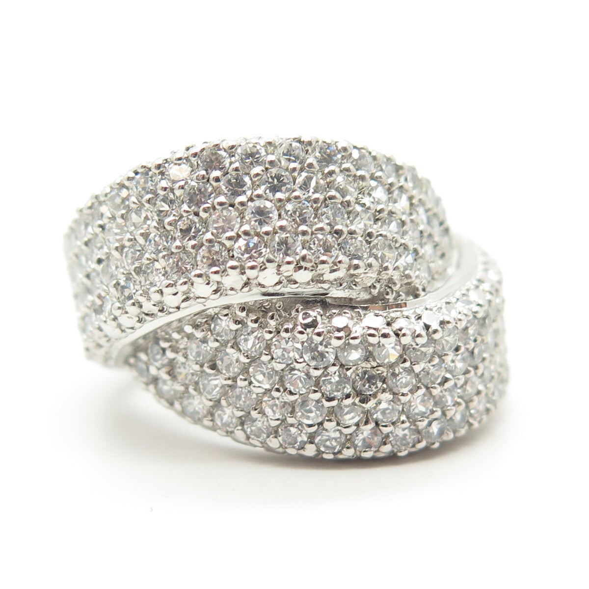 925 Sterling Silver Chapal Zenray Pave C Z Ring Size 6.25