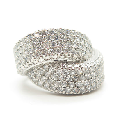 925 Sterling Silver Chapal Zenray Pave C Z Ring Size 6.25