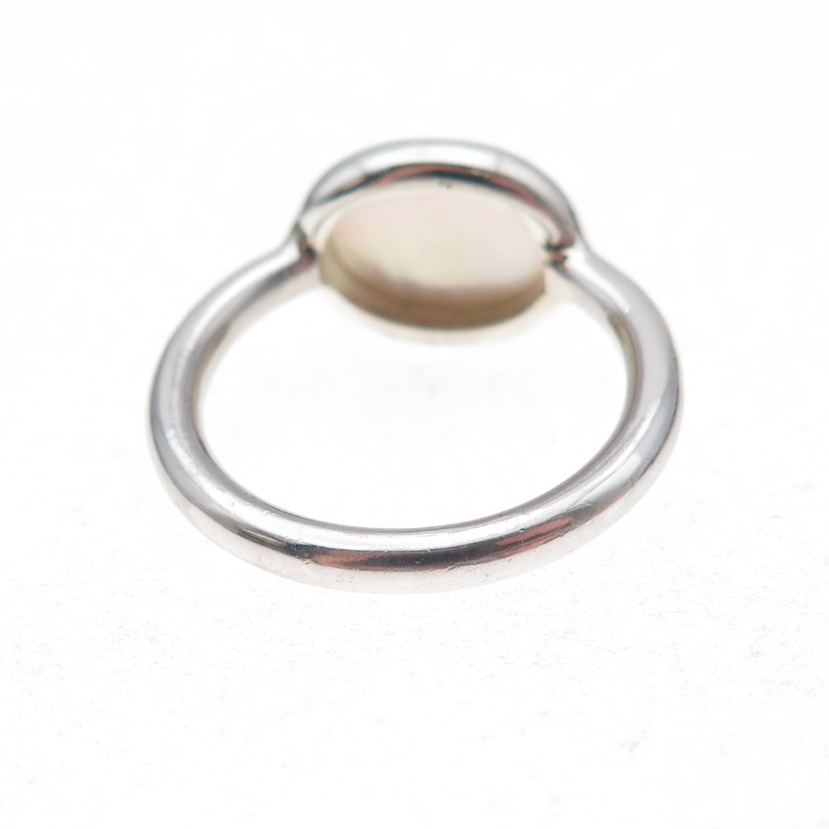 925 Sterling Silver Vintage Real Pearl Modernist Ring Size 6