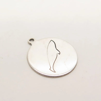 925 Sterling Silver USA Two In Town Fish Charm Pendant