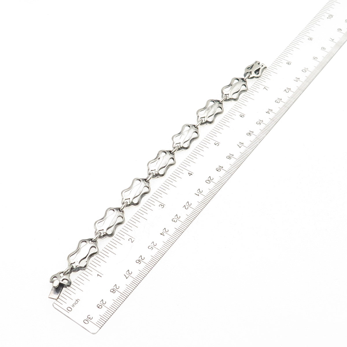 925 Sterling Silver Vintage Mexico Modernist Bracelet 7"