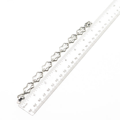 925 Sterling Silver Vintage Mexico Modernist Bracelet 7"
