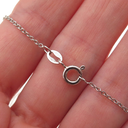 925 Sterling Silver Vintage Real Yellow Topaz Heart Cable Chain Necklace 18"