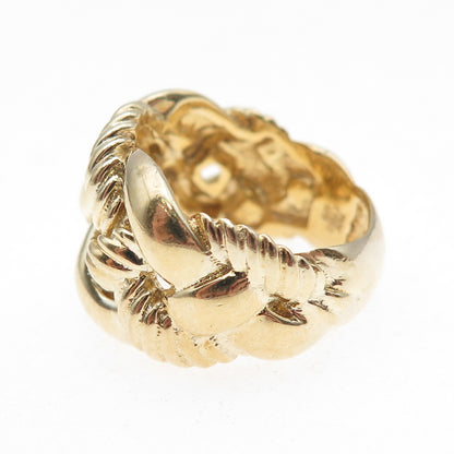 JCM Jacmel Mauritius 925 Sterling Silver Gold Plated Woven Ring Size 6.25
