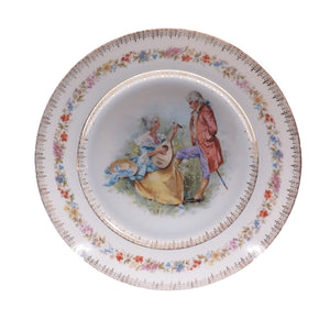CARL TIELSCH Antique Germany Courting Couple HandPainted Porcelain Cabinet Plate