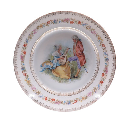 CARL TIELSCH Antique Germany Courting Couple HandPainted Porcelain Cabinet Plate