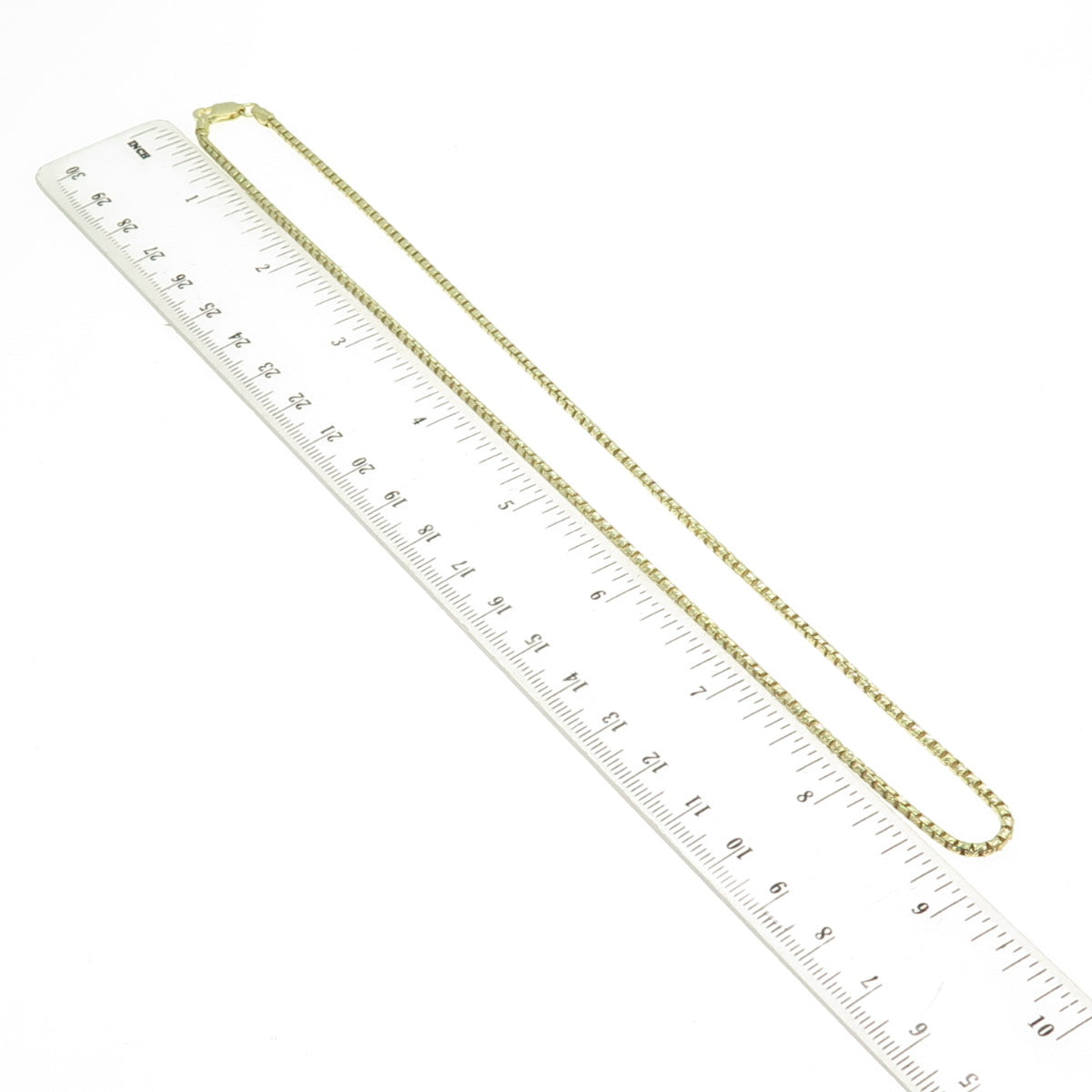 925 Sterling Silver Gold Plated Italy Box Chain Necklace 18"