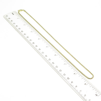 925 Sterling Silver Gold Plated Italy Box Chain Necklace 18"