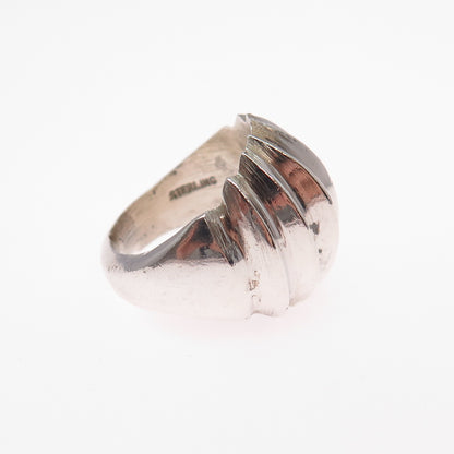 DENE TSOSIE BINI NAVAJO Old Pawn Sterling Silver Vintage Ribbed Ring Size 5.5